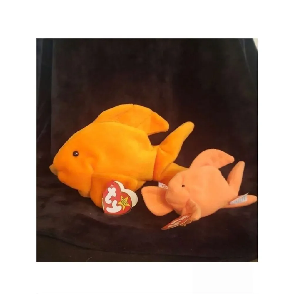 Vintage 1993 Ty Beanie Baby GOLDIE the Goldfish and Teeny Beanie GOLDIE